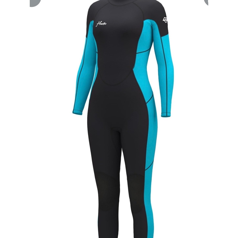 Hevto Wetsuit Women 3/2mm Neoprene Full Body WetSuit W1-Blue Size 12 Diving Surf